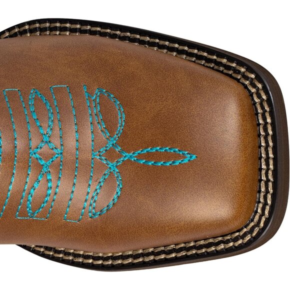 Tan Cowboy Boots For Women Wide Square Toe Mid Calf Ladies Western Cowgirl Boots - Picture 3 of 9